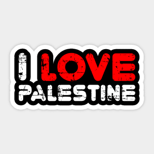 I Love Palestine By Heart - I Stand With Palestinian Sticker